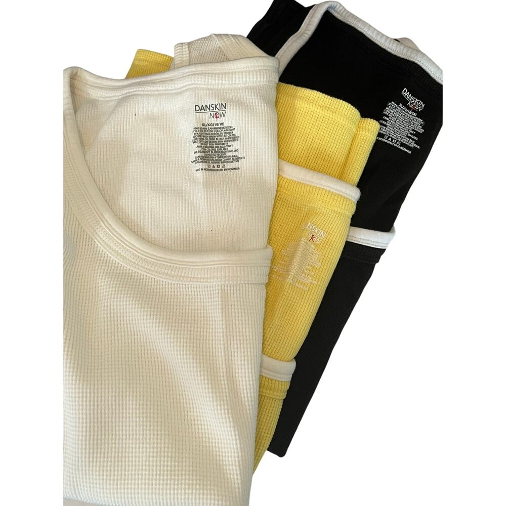 Danskin Now bundle of 3 waffle knit tank tops, size XL, EUC